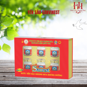 Nước Yến sào Khánh Hòa Sanest không đường hộp 6 lọ 70ml