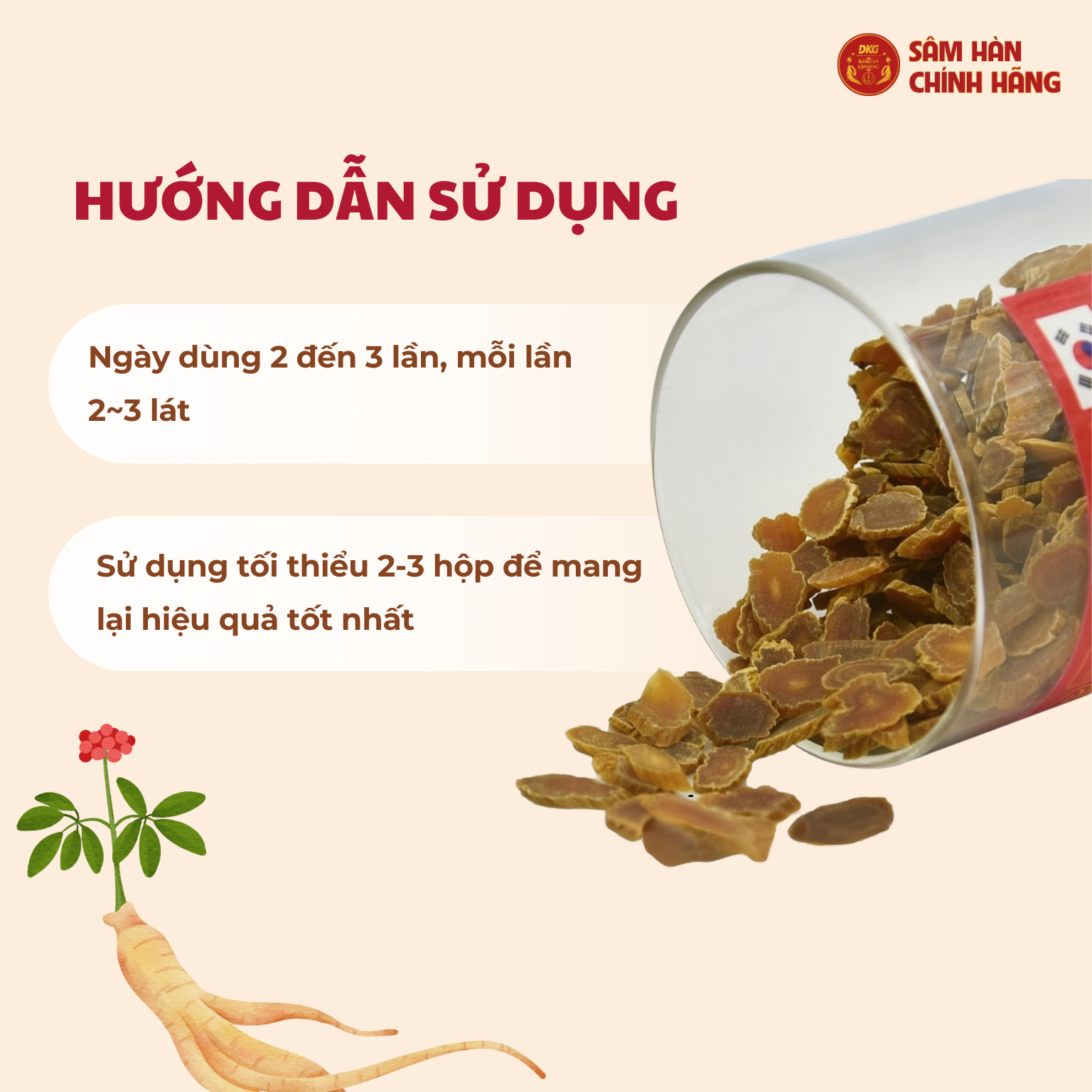 Hồng sâm HQ thái lát (200g dạng lọ) - Daedong 2 Hồng sâm HQ thái lát (200g dạng lọ) - Daedong