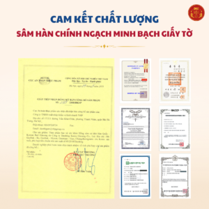 Cam kết chất lượng của hồng sâm củ khô Hàn Quốc
