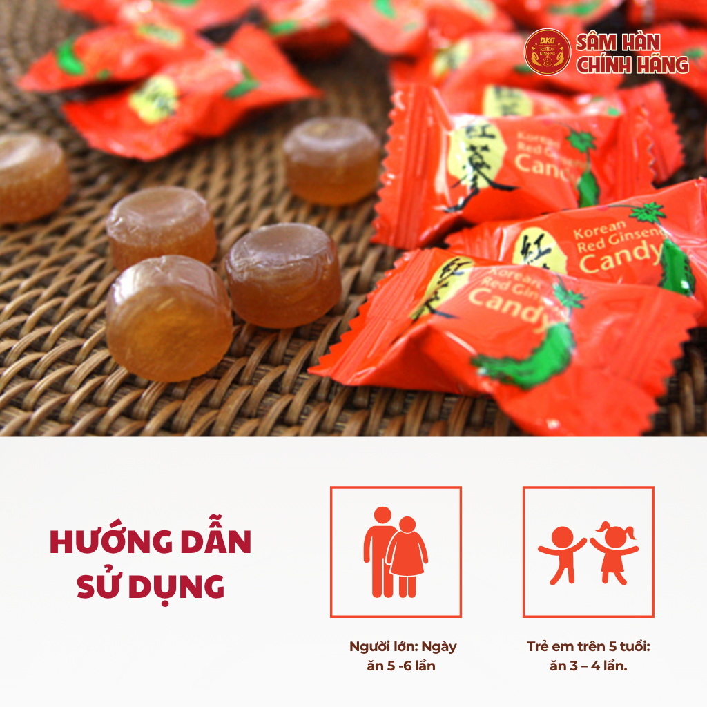 Kẹo hồng sâm Hàn Quốc 250gram - Daedong 2 Kẹo hồng sâm Hàn Quốc 250gr