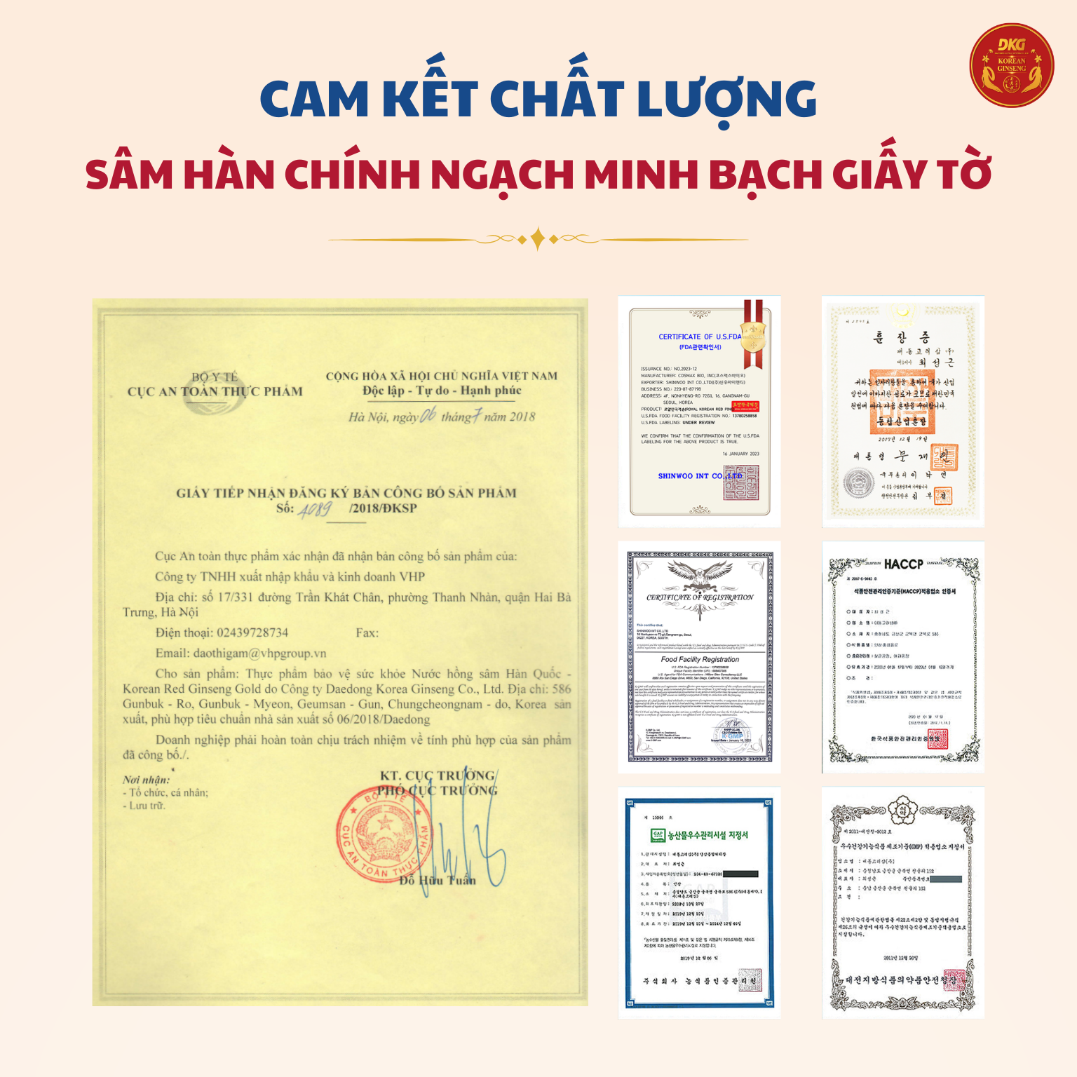 Nước hồng sâm HQ 100% - DKG 3 Nước hồng sâm HQ 100% - DKG