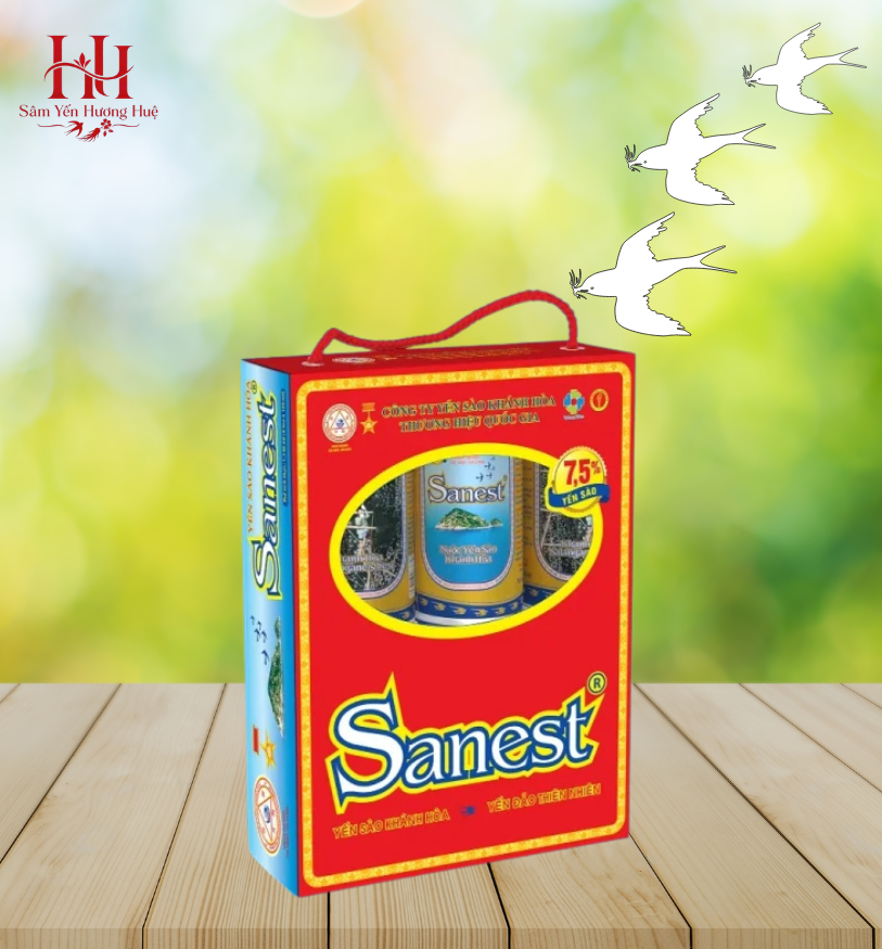 Nước Yến sào Sanest có đường Hộp 6 lon 190ML, 7.5% Nước Yến sào Sanest có đường Hộp 6 lon 190ML, 7.5%