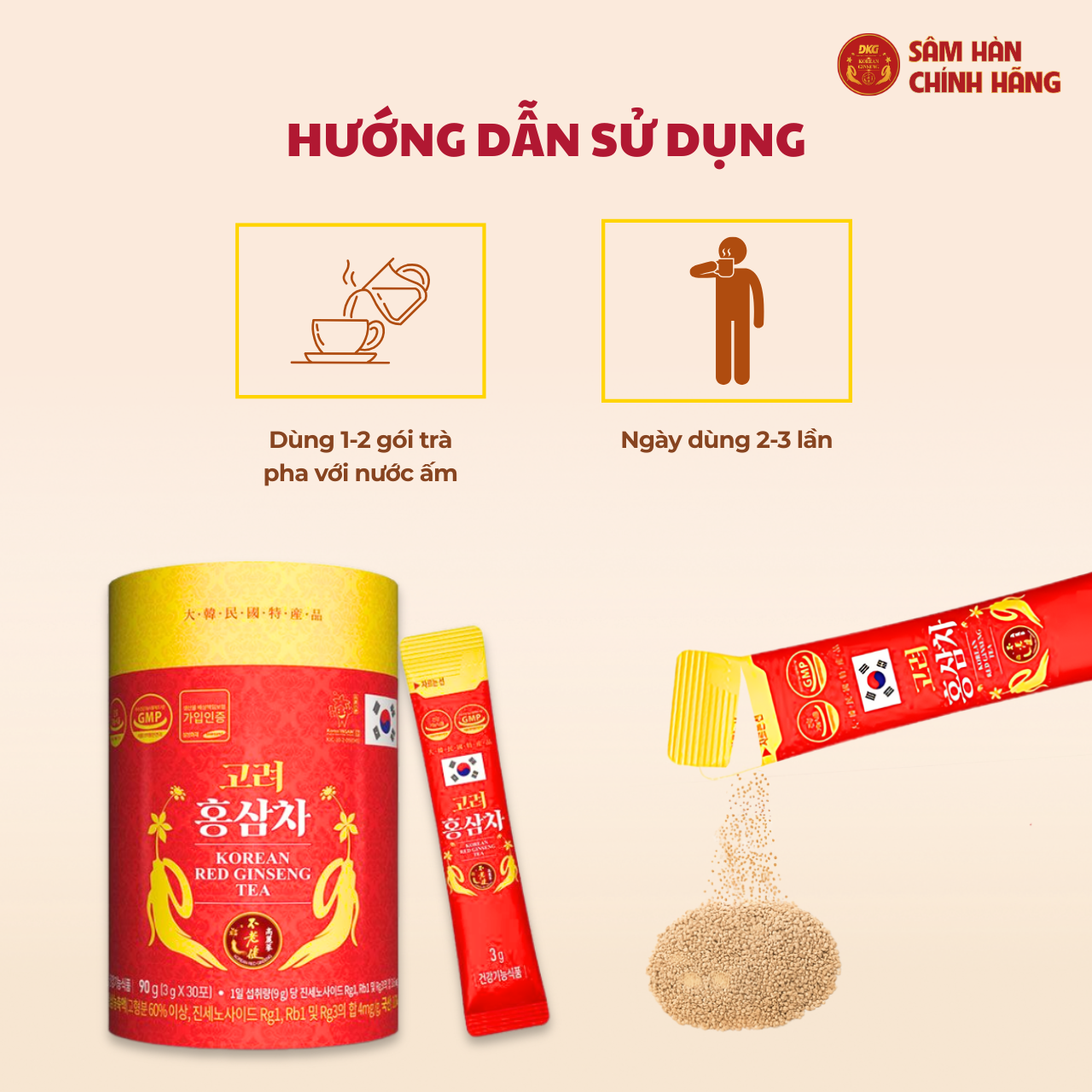 Trà hồng sâm stick DKG 2 Trà hồng sâm stick DKG
